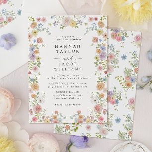 Colourful Wildflower Floral Wedding Invitation