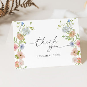 Colourful Wildflower Floral Wedding Thank You Card