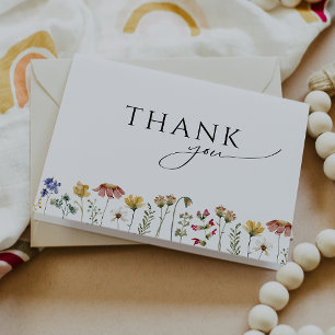 Colourful Wildflower Folded Baby Shower Thank You Card