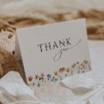 Colourful Wildflower Folded Birthday Party Thank You Card<br><div class="desc">This colourful wildflower folded birthday party thank you card is perfect for your simple, whimsical boho rainbow summer baby shower. The bright, enchanted pink, yellow, orange, and gold colour florals give this product the feel of a minimalist elegant vintage hippie spring garden. The modern design is artsy and delicate, portraying...</div>