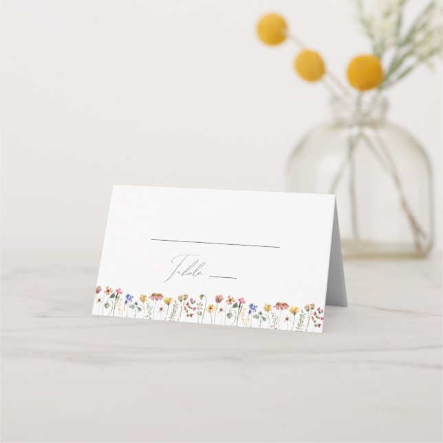 Colourful Wildflower | Folded  Place Card (Front)