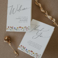 Colourful Wildflower | Folded Wedding Program
