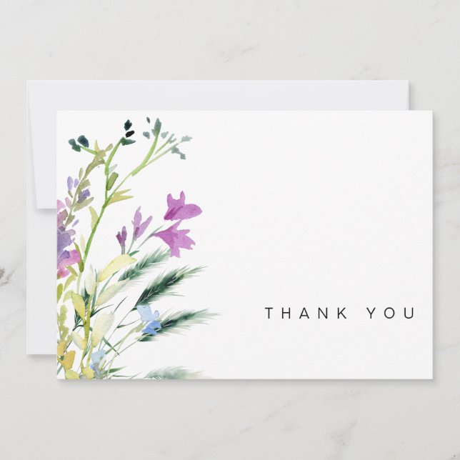 Colourful Wildflower Funeral Bereavement Thank You Card (Front)