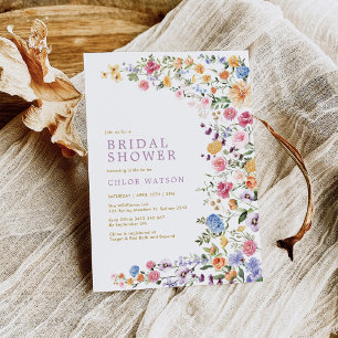 Colourful Wildflower Garden Bridal Shower Invitation