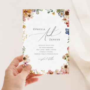 Colourful Wildflower Garden   Casual Wedding Invitation