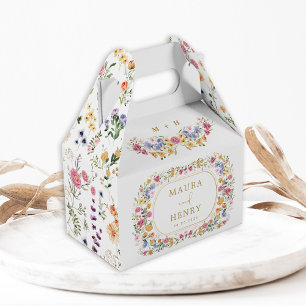 Colourful Wildflower Garden Flowers Wedding Party Favour Box