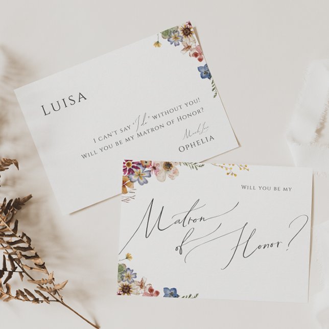 Colourful Wildflower | Garden Matron of Honour Car Invitation (Creator Uploaded)