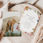 Colourful Wildflower Garden | Photo Casual Wedding Invitation<br><div class="desc">This colourful wildflower garden | photo casual wedding invitation is perfect for your simple, whimsical boho rainbow summer wedding. The bright, enchanted pink, yellow, orange, and gold colour florals give this product the feel of a minimalist elegant vintage hippie spring garden. The modern design is artsy and delicate, portraying a...</div>