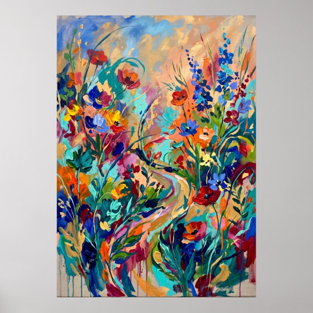 Colourful Wildflower Garden Poster (Front)