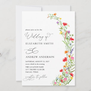 Colourful Wildflower Garden Wedding Invitation