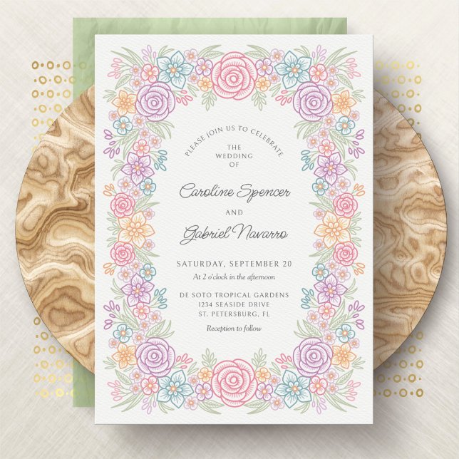 Colourful Wildflower Garden Wedding Invitation (Creator Uploaded)