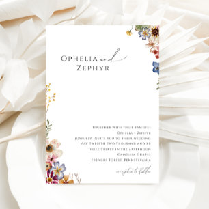 Colourful Wildflower Garden Wedding Invitation