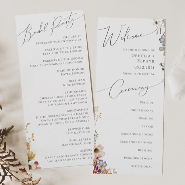 Colourful Wildflower Garden | Wedding Program Programme (Creator Uploaded)