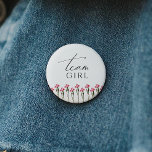 Colourful Wildflower Gender Reveal Team Girl<br><div class="desc">This colourful wildflower gender reveal team girl button is perfect for your simple, whimsical, boho rainbow summer baby shower. The bright, enchanted pink florals give this product the feel of a minimalist, elegant, vintage hippie spring garden. The modern design is artsy and delicate, portraying a classic earthy meadow done in...</div>