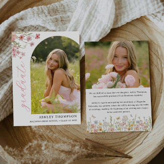 Colourful Wildflower Graduation Photo Announcement