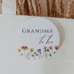 Colourful Wildflower Grandma To Be<br><div class="desc">This colourful wildflower grandma-to-be button is perfect for your simple, whimsical, boho rainbow summer baby shower. The bright, enchanted pink, yellow, orange, and gold colour florals give this product the feel of a minimalist, elegant, vintage hippie spring garden. The modern design is artsy and delicate, portraying a classic earthy meadow...</div>