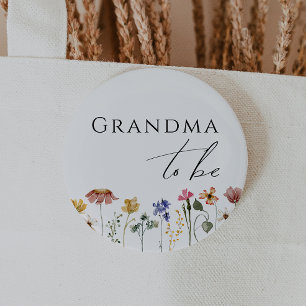 Colourful Wildflower Grandma To Be 6 Cm Round Badge