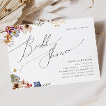 Colourful Wildflower | Horizontal Bridal Shower Invitation<br><div class="desc">This colourful wildflower | horizontal bridal shower invitation is perfect for your simple, whimsical boho rainbow summer bridal shower. The bright, enchanted pink, yellow, orange, and gold colour florals give this product the feel of a minimalist elegant vintage hippie spring garden. The modern design is artsy and delicate, portraying a...</div>