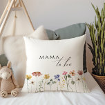 Colourful Wildflower Mama To Be Cushion<br><div class="desc">This colourful wildflower mama-to-be pillow is perfect for your simple, whimsical, boho rainbow summer baby shower. The bright, enchanted pink, yellow, orange, and gold colour florals give this product the feel of a minimalist, elegant, vintage hippie spring garden. The modern design is artsy and delicate, portraying a classic earthy meadow...</div>