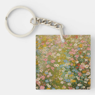 Colourful Wildflower Meadow 2 Key Ring