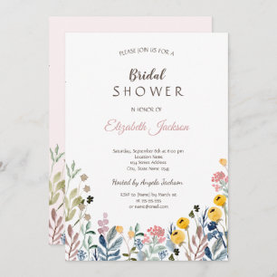 Colourful Wildflower Meadow Bridal Shower  Invitation