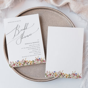 Colourful Wildflower   Meadow Bridal Shower Invitation