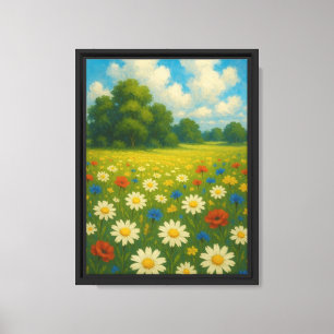 Colourful Wildflower Meadow Canvas Wall Art