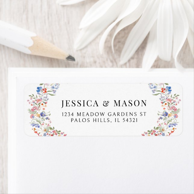 Colourful Wildflower Meadow Flower Return Address (Insitu)