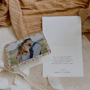 Colourful Wildflower   Meadow Folded Photo Thank You Card