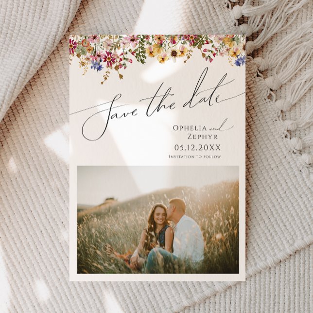 Colourful Wildflower | Meadow Photo Save The Date (Creator Uploaded)