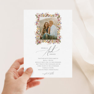 Colourful Wildflower   Meadow Photo Wedding Invitation