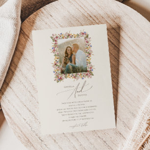 Colourful Wildflower Meadow Photo Wedding Invitation