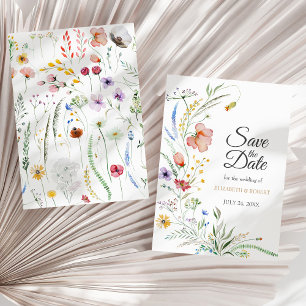 Colourful Wildflower Meadow Save the Date Card