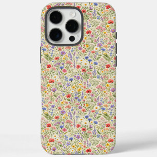 Colourful Wildflower Meadow Seamless Pattern iPhone 16 Pro Max Case