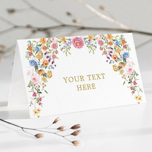 Colourful Wildflower Meadow Spring Garden Wedding Place Card