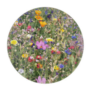 Colourful wildflower meadow, vibrant pattern. cutting board