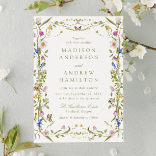 Colourful Wildflower Meadow Wedding Invitation