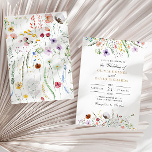 Colourful Wildflower Meadow Wedding Invitation