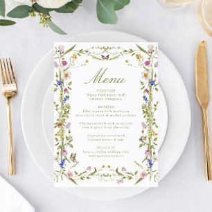 Colourful Wildflower Meadow Wedding Menu