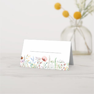 Colourful Wildflower Meadow Wedding Place Card
