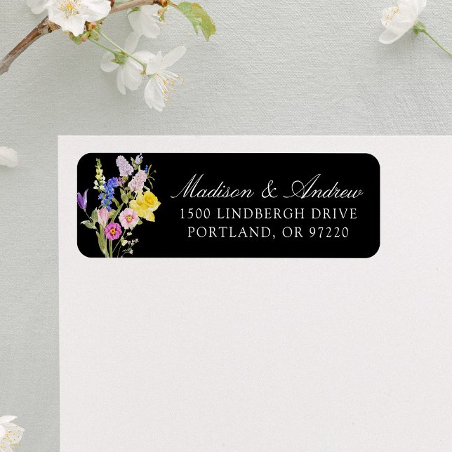 Colourful Wildflower Meadow Wedding Return Address (Creator Uploaded)