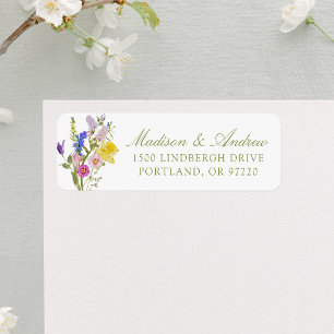 Colourful Wildflower Meadow Wedding Return Address