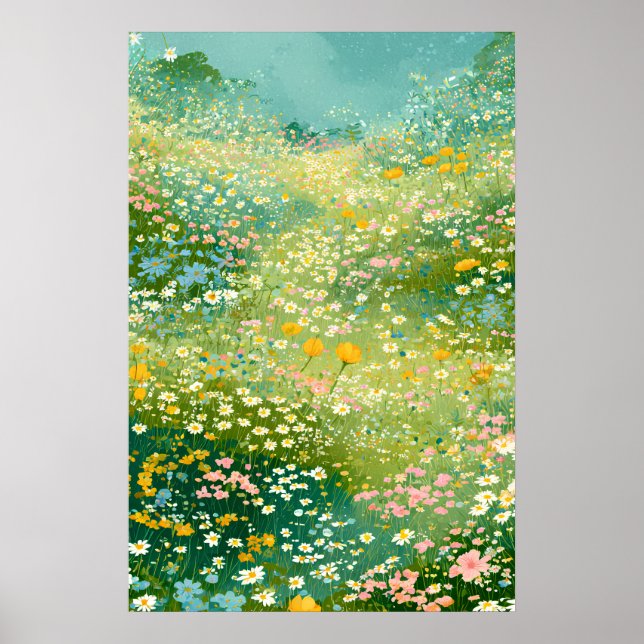 Colourful Wildflower Meadows Poster (Front)
