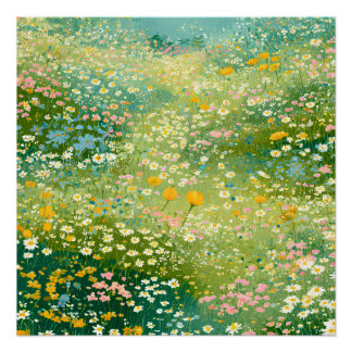 Colourful Wildflower Meadows Poster