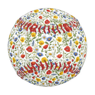 Colourful Wildflower Pattern Pretty Nature Themed Baseball