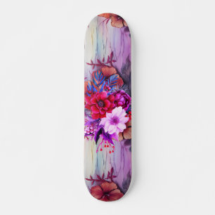 Colourful Wildflower Pattern Skateboard 