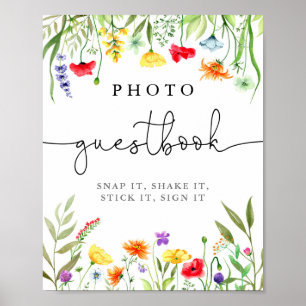 Colourful Wildflower photo guestbook sign