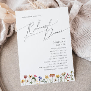 Colourful Wildflower   Rehearsal Dinner Invitation