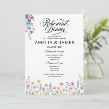 Colourful wildflower rehearsal dinner