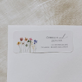Colourful Wildflower | Return Address Label